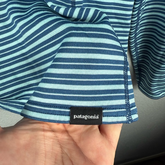 Patagonia Men’s Striped Blue Multicolored Long Sleeve 3/4 Zip Activewear Small - Picture 3 of 11